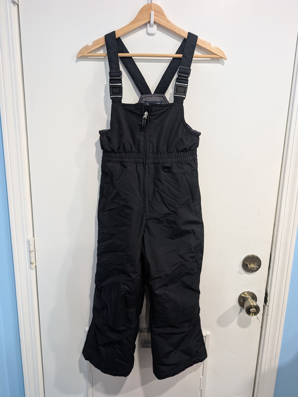 Lands' End Black Kids Insulated Snow Bibs Size 7 Unisex